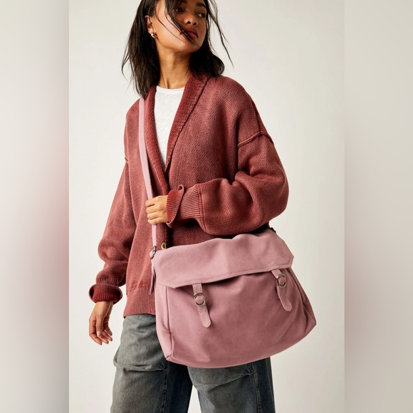 NWT! Free People Zahara Suede Messenger Bag - Picture 3 of 15